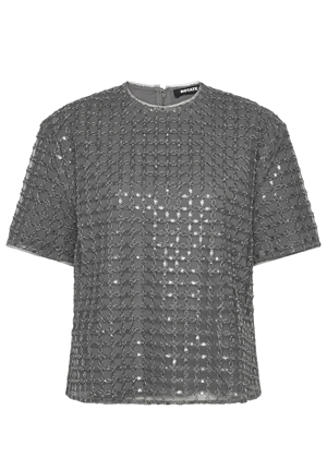 Daline Beaded oversized tee Castor Gray ROTATE By Birger Christensen 